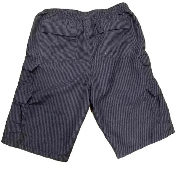 New Iron Co Boy’s Cargo Shorts Gray Striped lSz. L-14/16 - Picture 2 of 4